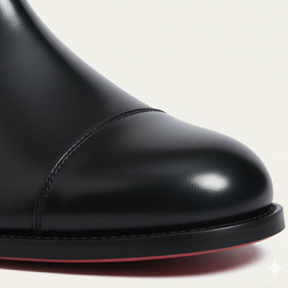 Men’s Sleek Leather Chelsea Boots with Cap Toe