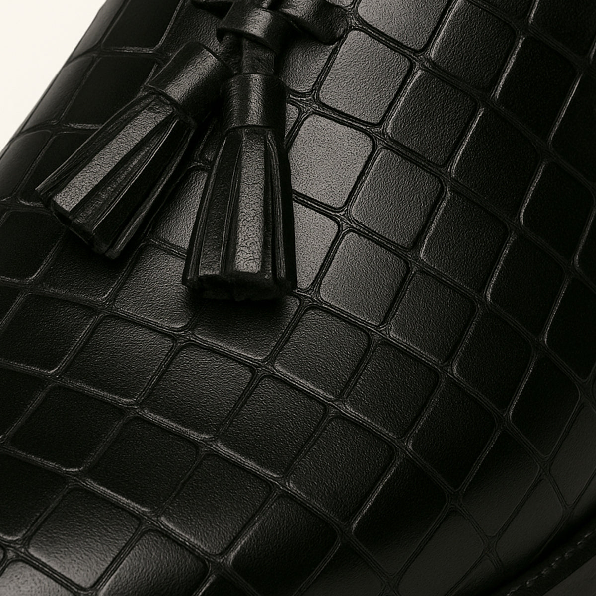 Men’s Embossed Tassel Slip On Mule Shoes