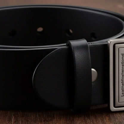 The Brighton Men’s Classic Metal Buckle Leather Cowhide Belt