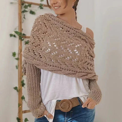 Cozy bohemian-style wrap for women