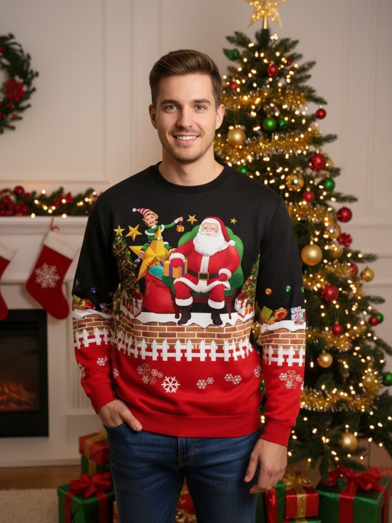 Men’s 3D Santa Print Christmas Sweatshirt