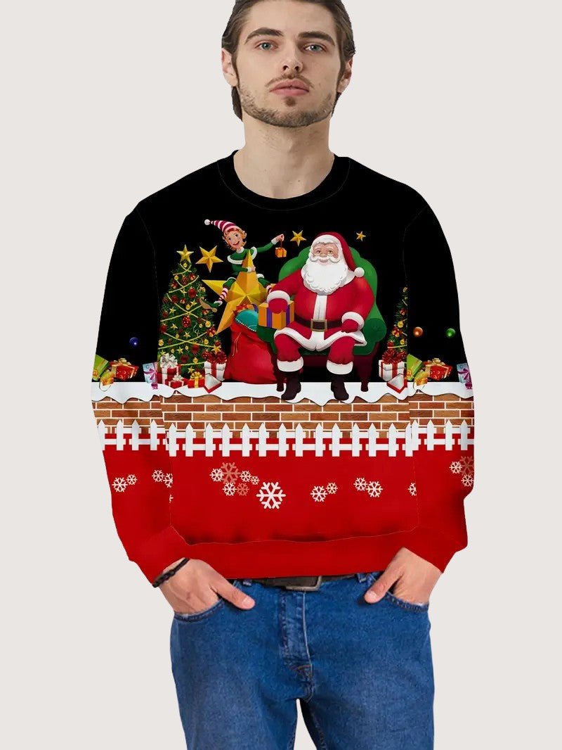 Men’s 3D Santa Print Christmas Sweatshirt