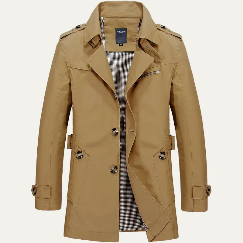 Men’s Double Breasted Belted Trench Coat