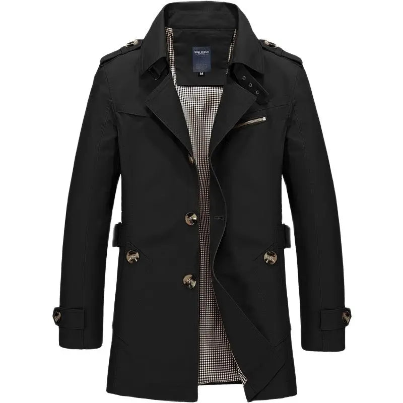 Men’s Classic Button Front Trench Coat