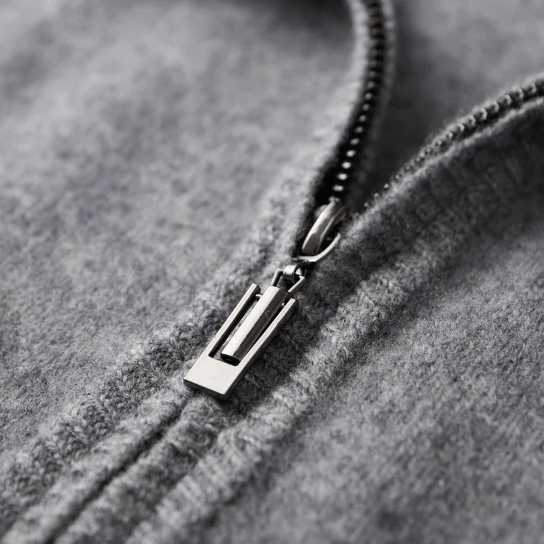 Men’s Modern Collarless Zip Up Cardigan