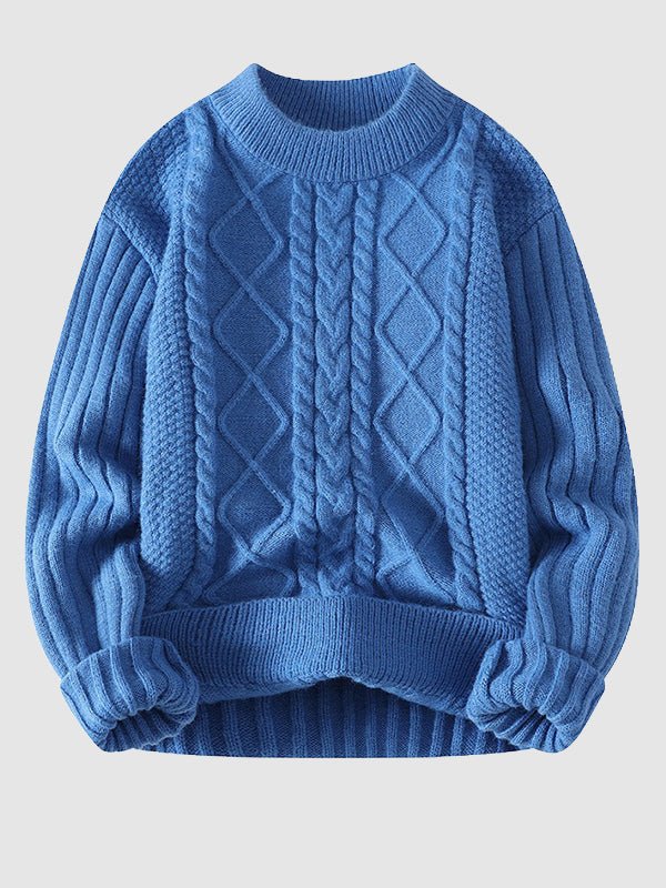 Classic Men's Thick Knit Crew Sweater - BritishElegance