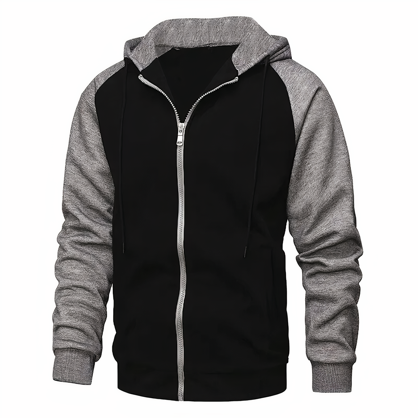 Men's Athletic Fleece Hooded Jacket with Adjustable Hood
