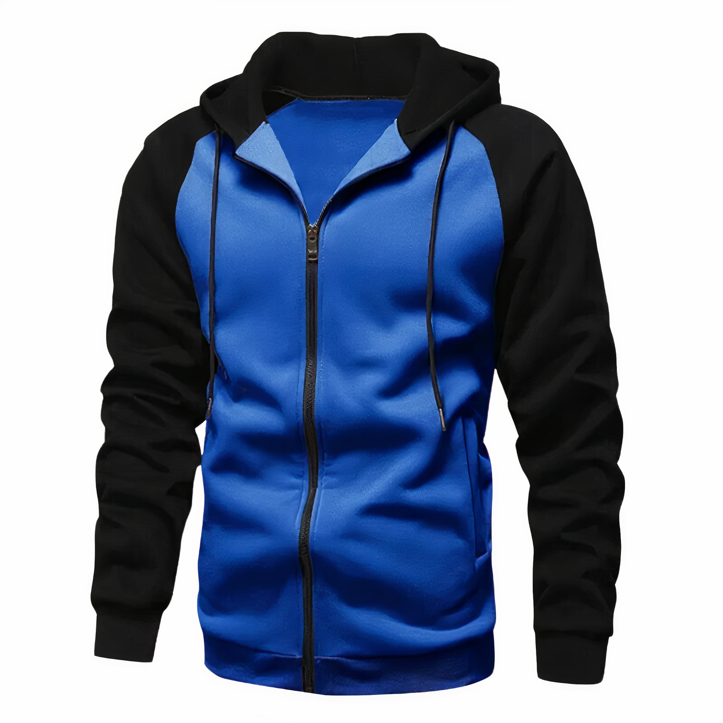 Men's Athletic Fleece Hooded Jacket with Adjustable Hood