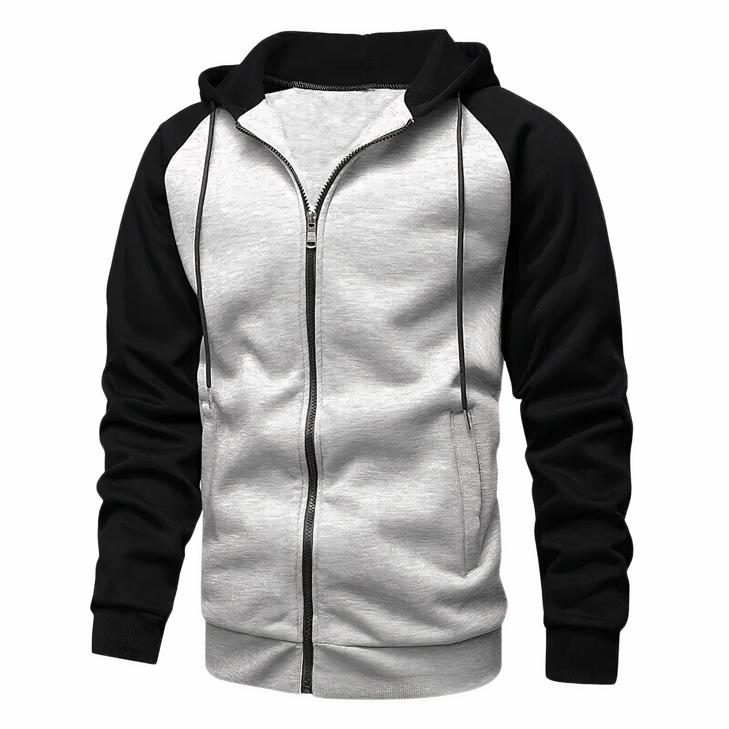 Men's Athletic Fleece Hooded Jacket with Adjustable Hood