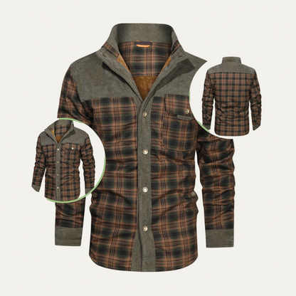 Men’s Plaid Sherpa Lined Heavy Shirt Jacket