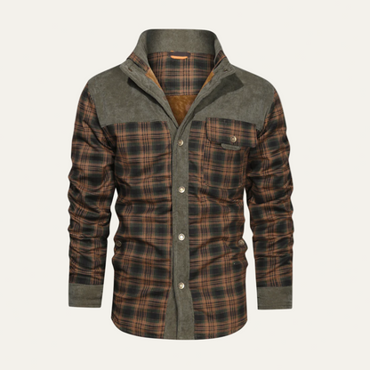 Men’s Plaid Sherpa Lined Heavy Shirt Jacket