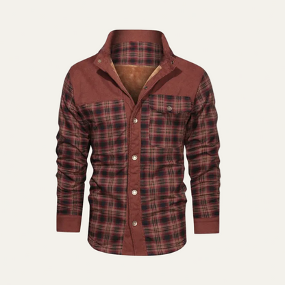Men’s Plaid Sherpa Lined Heavy Shirt Jacket