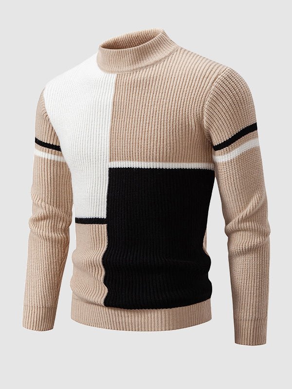 Casual Colorblock Crew Neck Men's Sweater