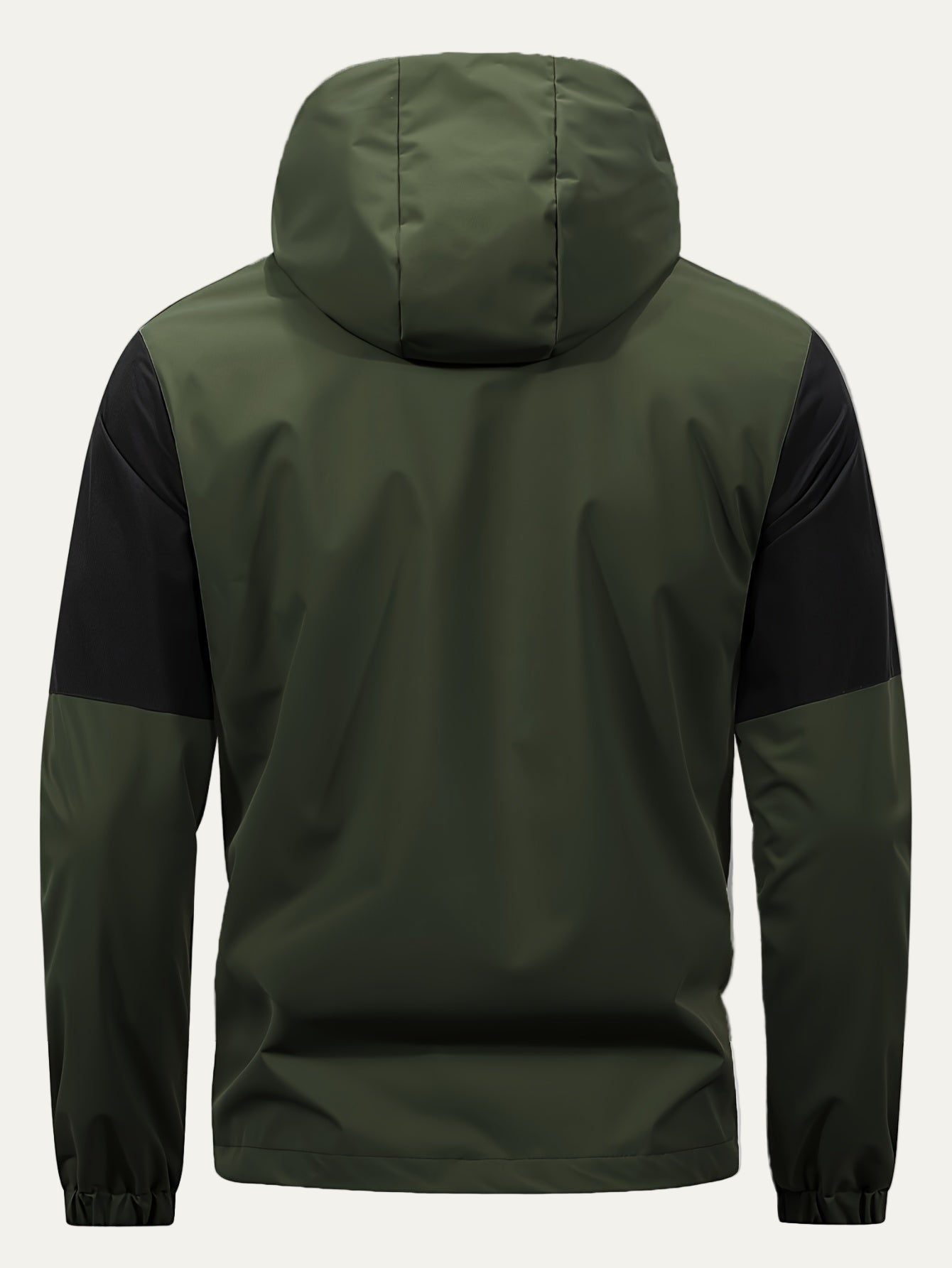 Men’s Color Block Hooded Full Zip Windbreaker