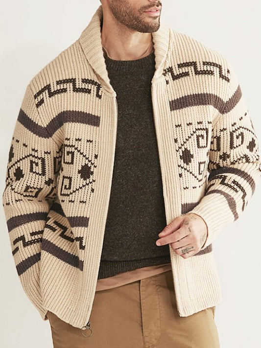Men's Textured Button Cardigan Sweater - BritishElegance