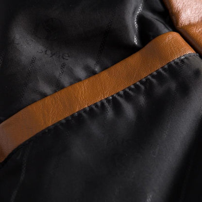 Men’s Sleek Faux Leather Single Button Blazer