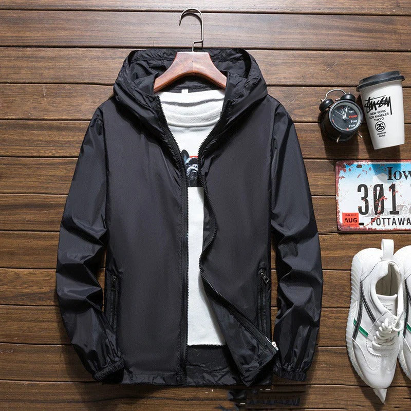 Waterproof Breathable Men's Windbreaker Coat with Hood