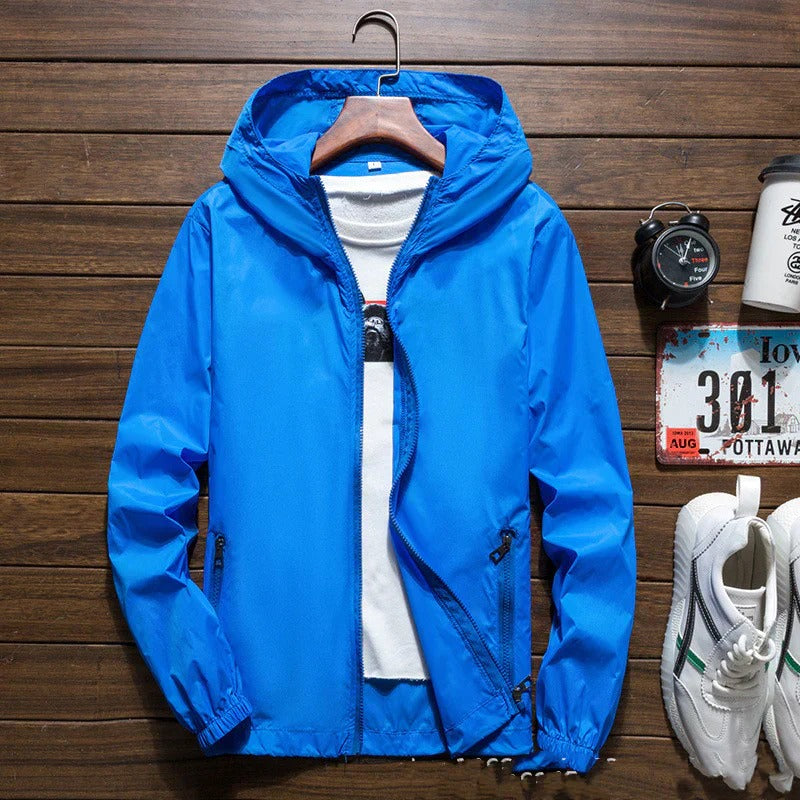 Waterproof Breathable Men's Windbreaker Coat with Hood