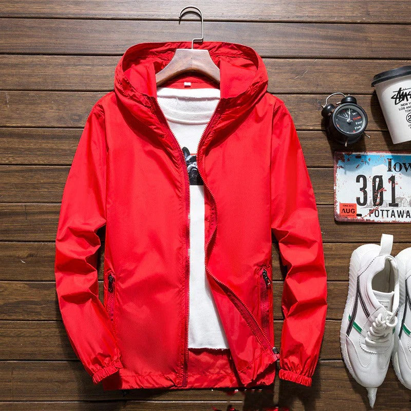 Waterproof Breathable Men's Windbreaker Coat with Hood