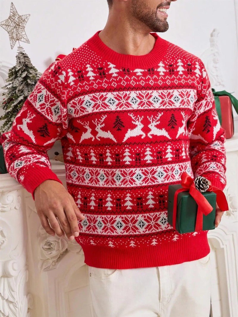 Men’s Reindeer & Tree Christmas Sweater