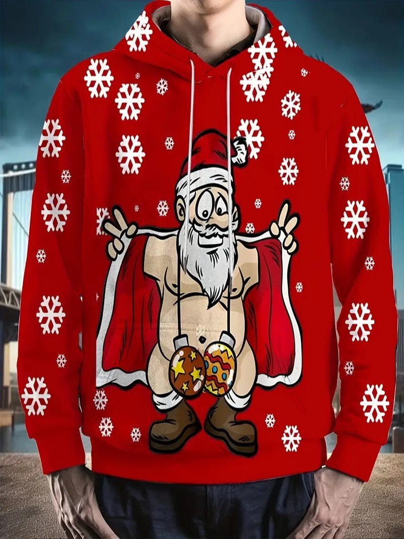 Men’s Santa Print Christmas Hoodie