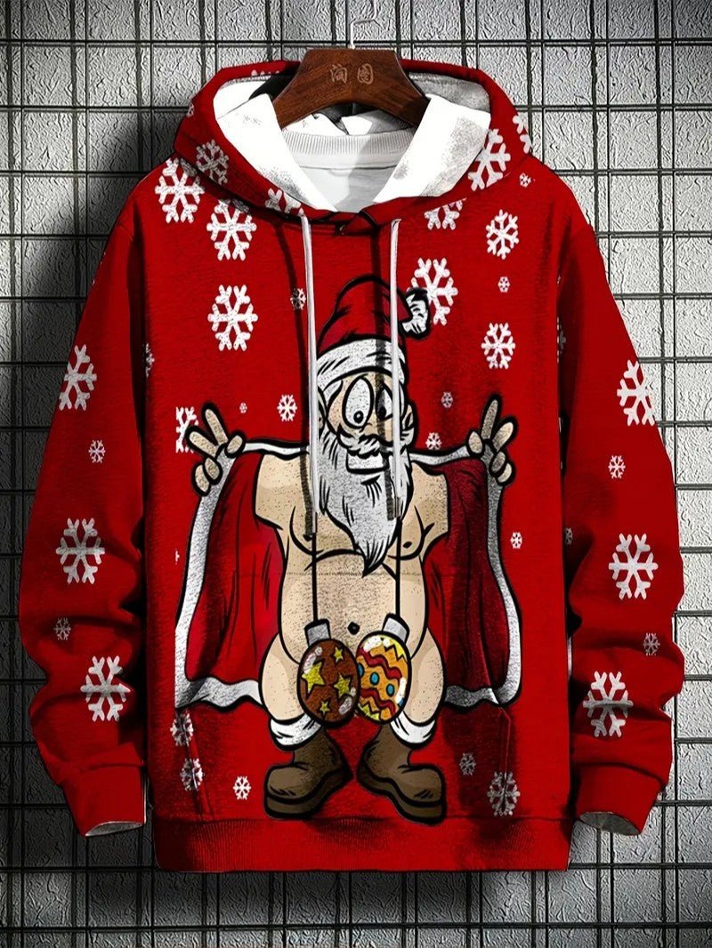 Men’s Santa Print Christmas Hoodie