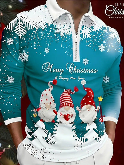 Men’s Santa & Snowflake Christmas Shirt