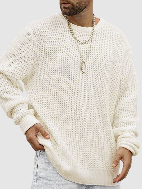 Relaxed Fit Men's Crew Neck Jumper Sweater - BritishElegance