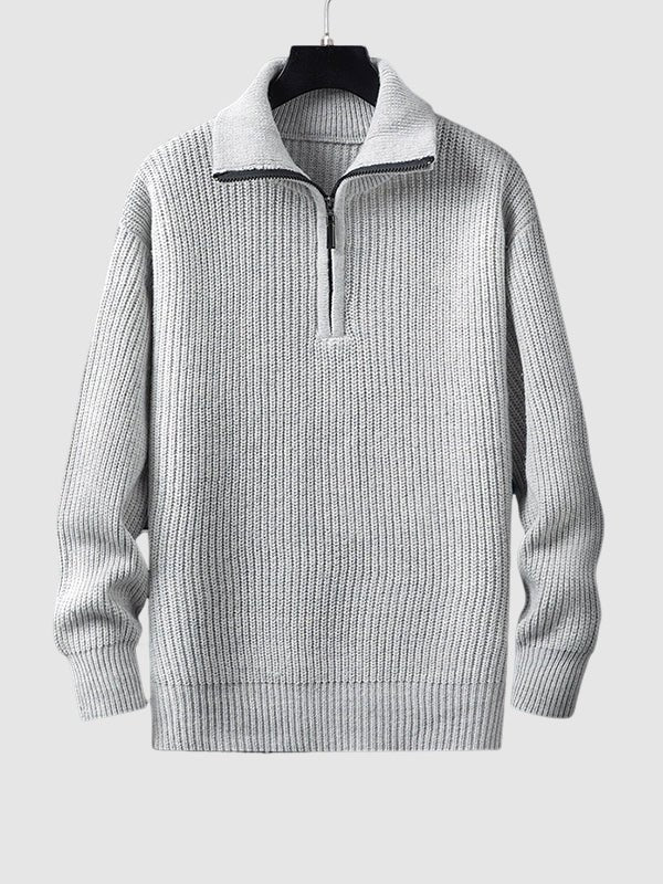 Classic Men's Zipper Knit Sweater - BritishElegance