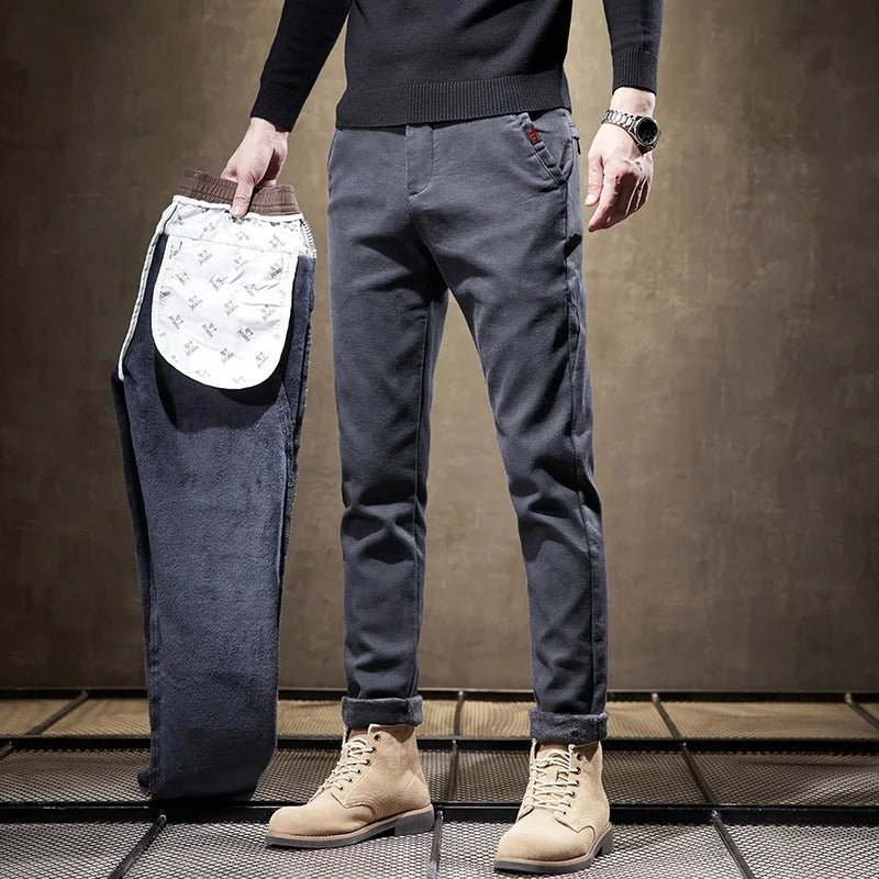 Men's Soft Brushed Warm Fit Casual Trousers