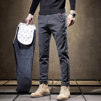 Men's Soft Brushed Warm Fit Casual Trousers