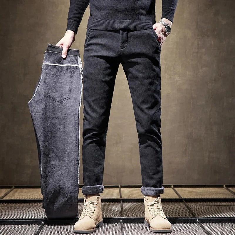 Men's Soft Brushed Warm Fit Casual Trousers - BritishElegance