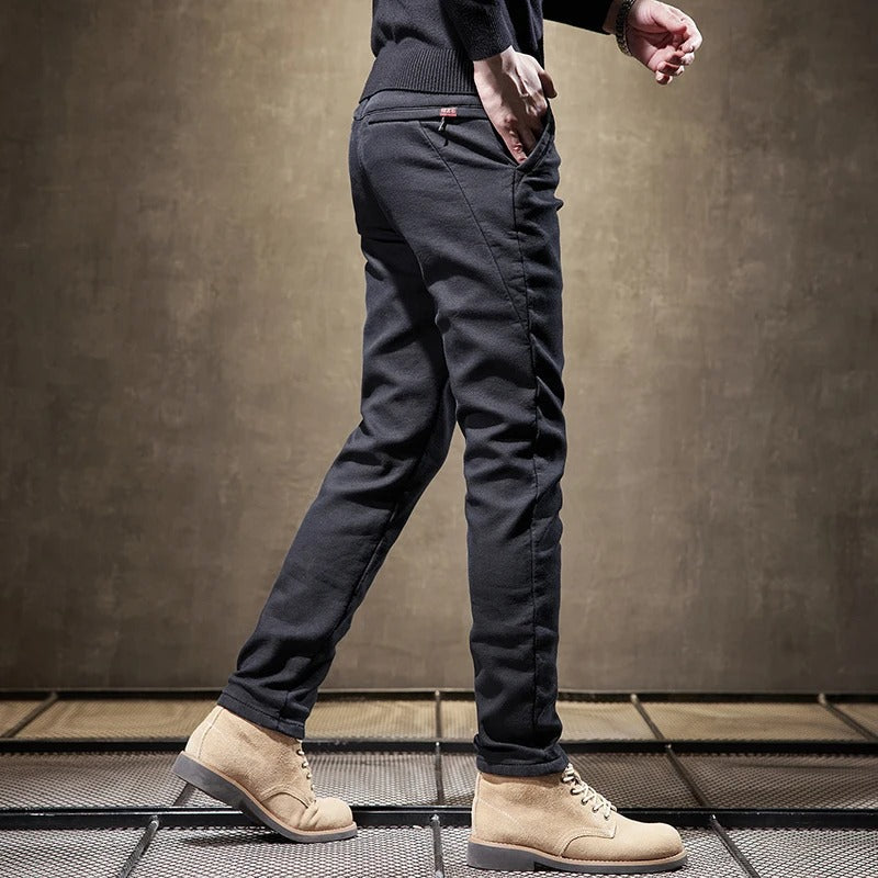 Men's Soft Brushed Warm Fit Casual Trousers