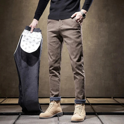 Men's Soft Brushed Warm Fit Casual Trousers