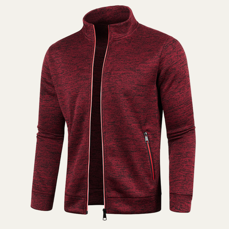 Men’s Casual Full Zip Track Jacket with Stand Collar