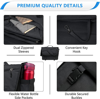 Water-Resistant Laptop Messenger Bag with Adjustable Strap – WorkMate Series