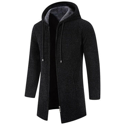 Mid-Length Wool Hoodie for Men - Luca