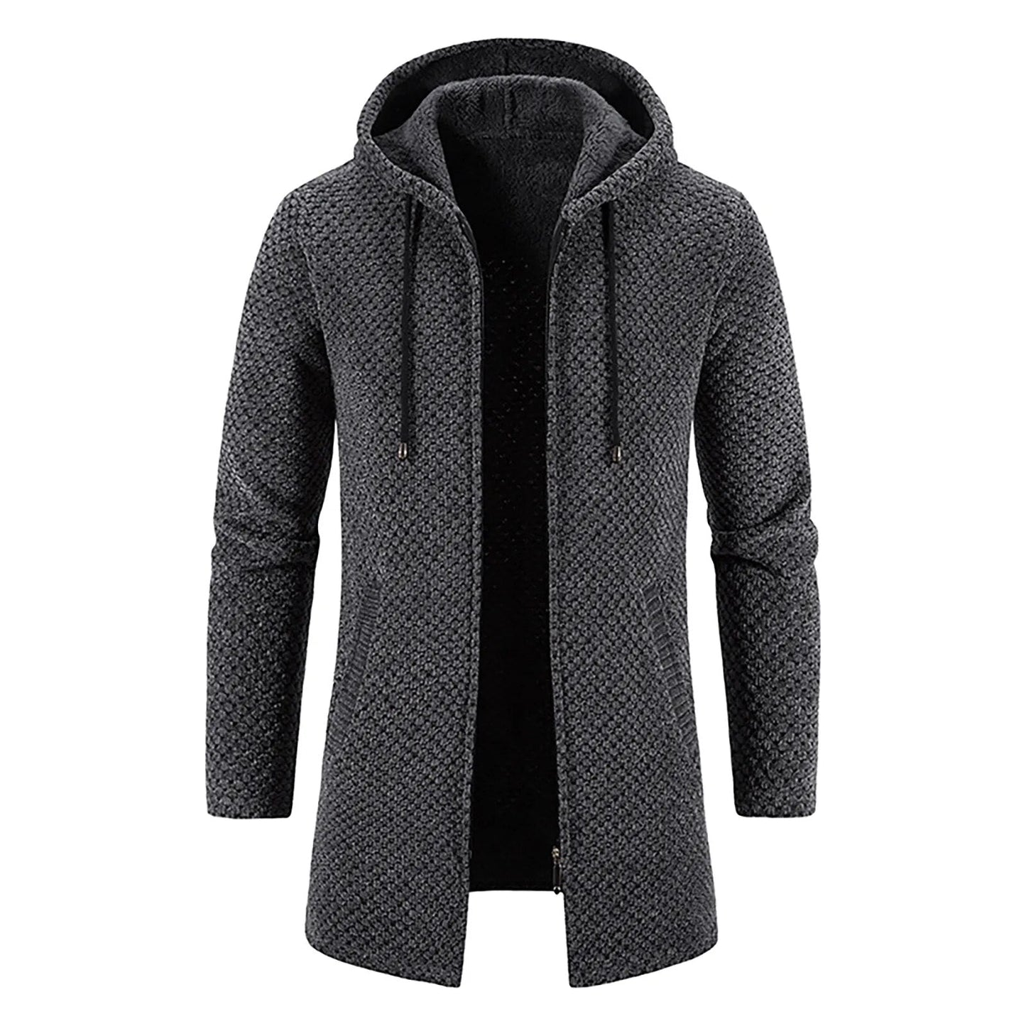 Mid-Length Wool Hoodie for Men - Luca