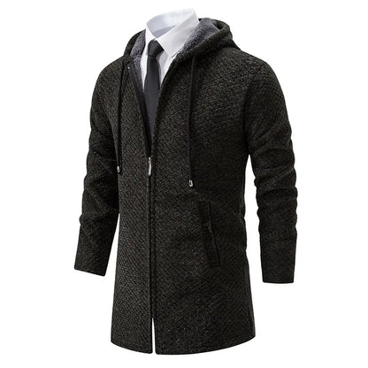 Mid-Length Wool Hoodie for Men - Luca