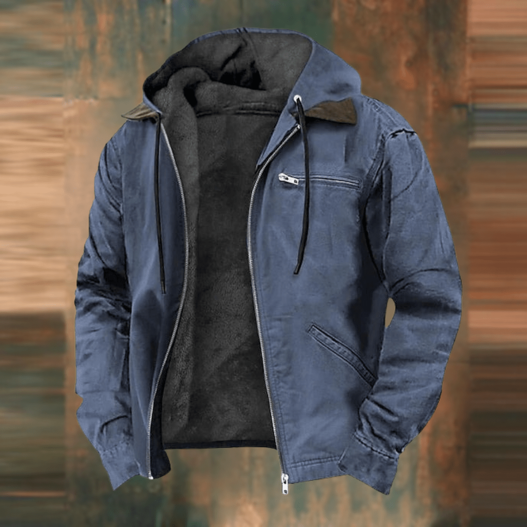 Warm Waterproof Men's Zip Up Jacket with Pockets