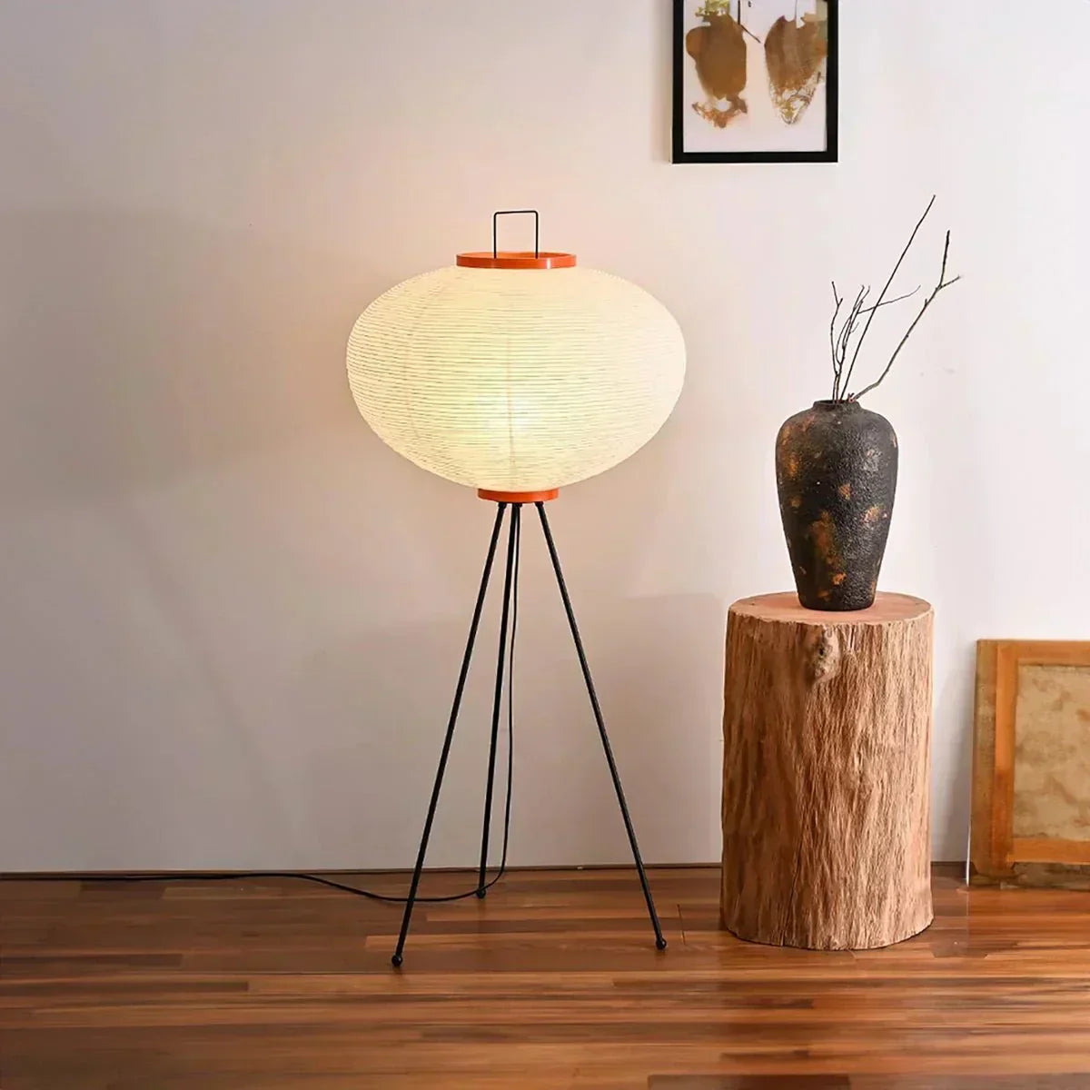 Slim Asian Inspired Paper Floor Lamp - BritishElegance