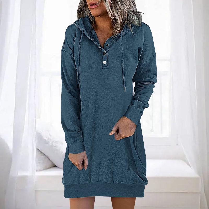 Minimalistic Long Women's Hoodie – Valeria