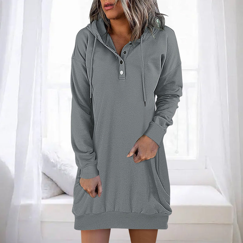 Minimalistic Long Women's Hoodie – Valeria