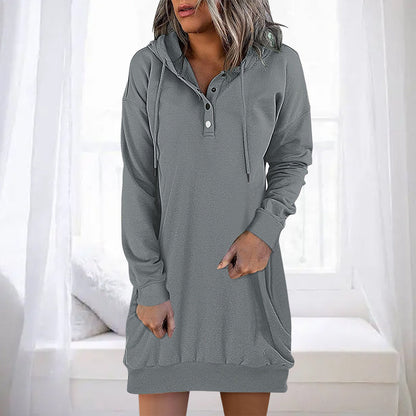 Minimalistic Long Women's Hoodie – Valeria