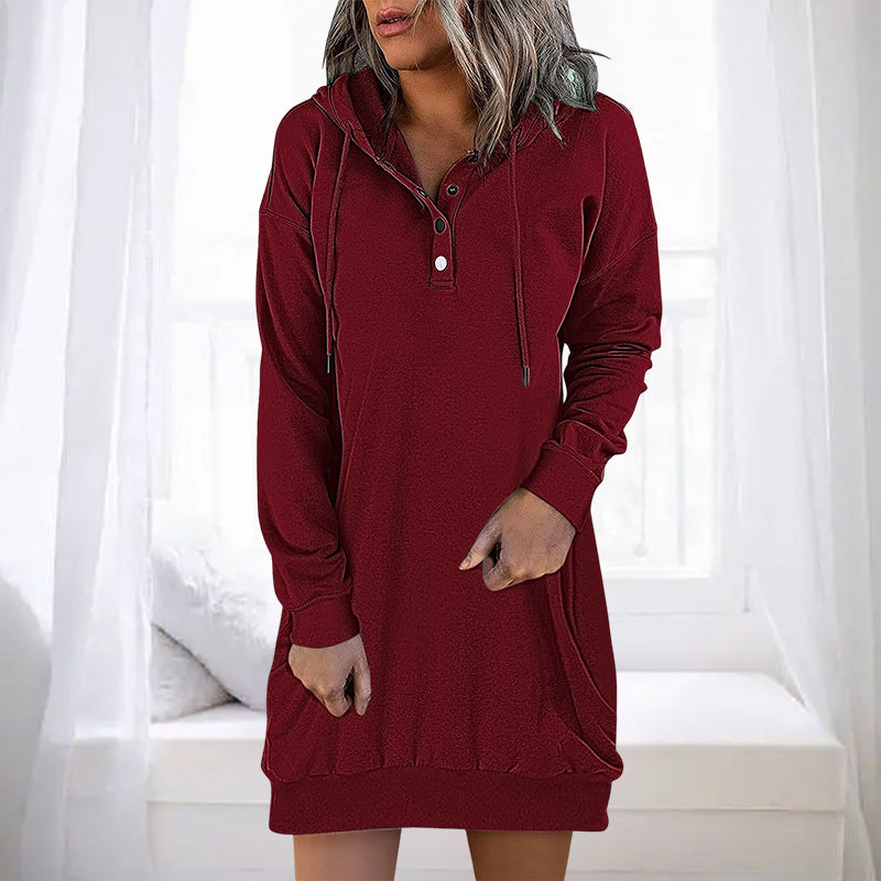 Minimalistic Long Women's Hoodie – Valeria