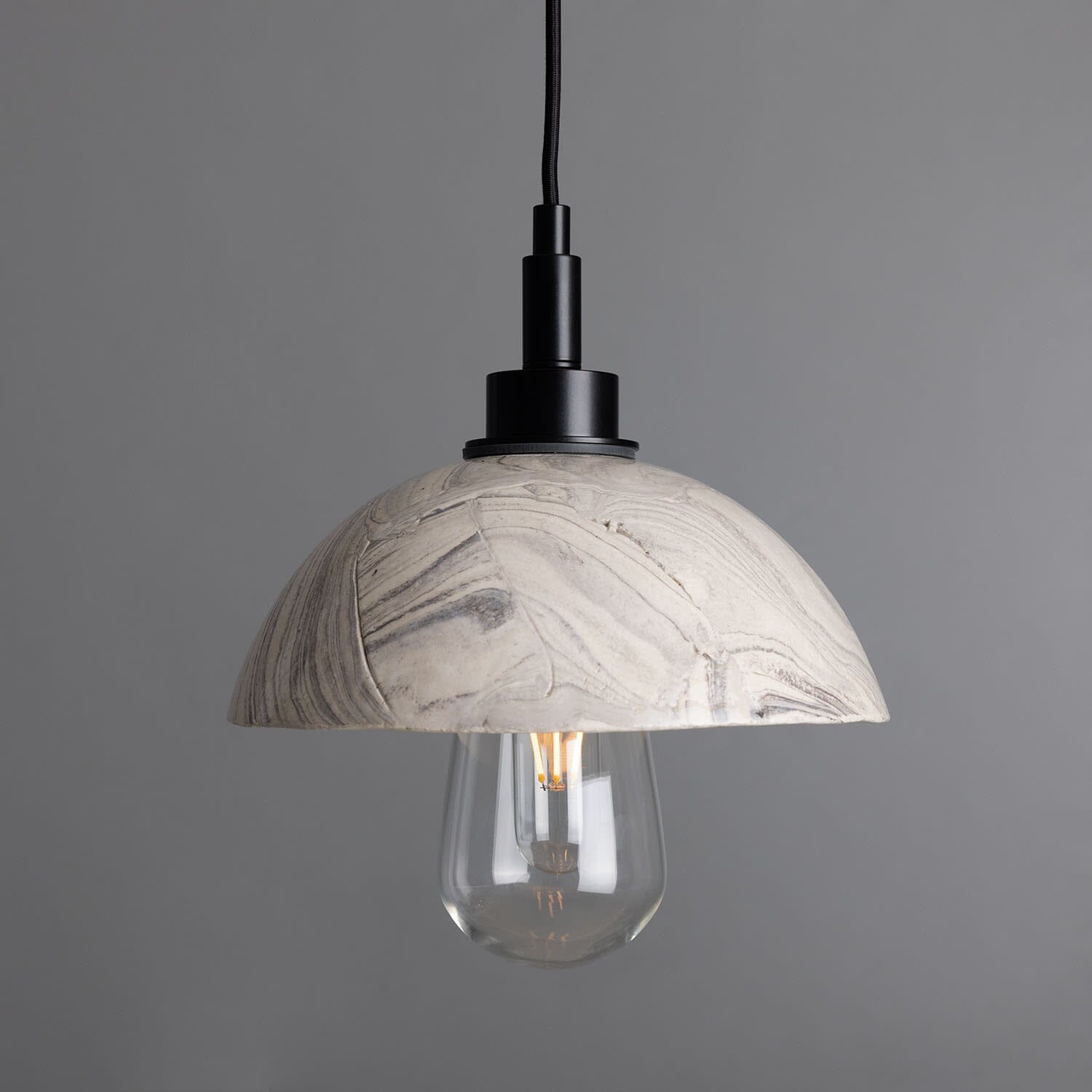 Marble Effect Ceramic Bathroom Ceiling Light 8 Inch IP44 - BritishElegance