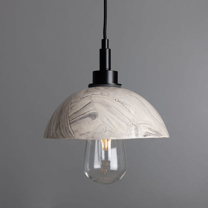 Marble Effect Ceramic Bathroom Ceiling Light 8 Inch IP44 - BritishElegance