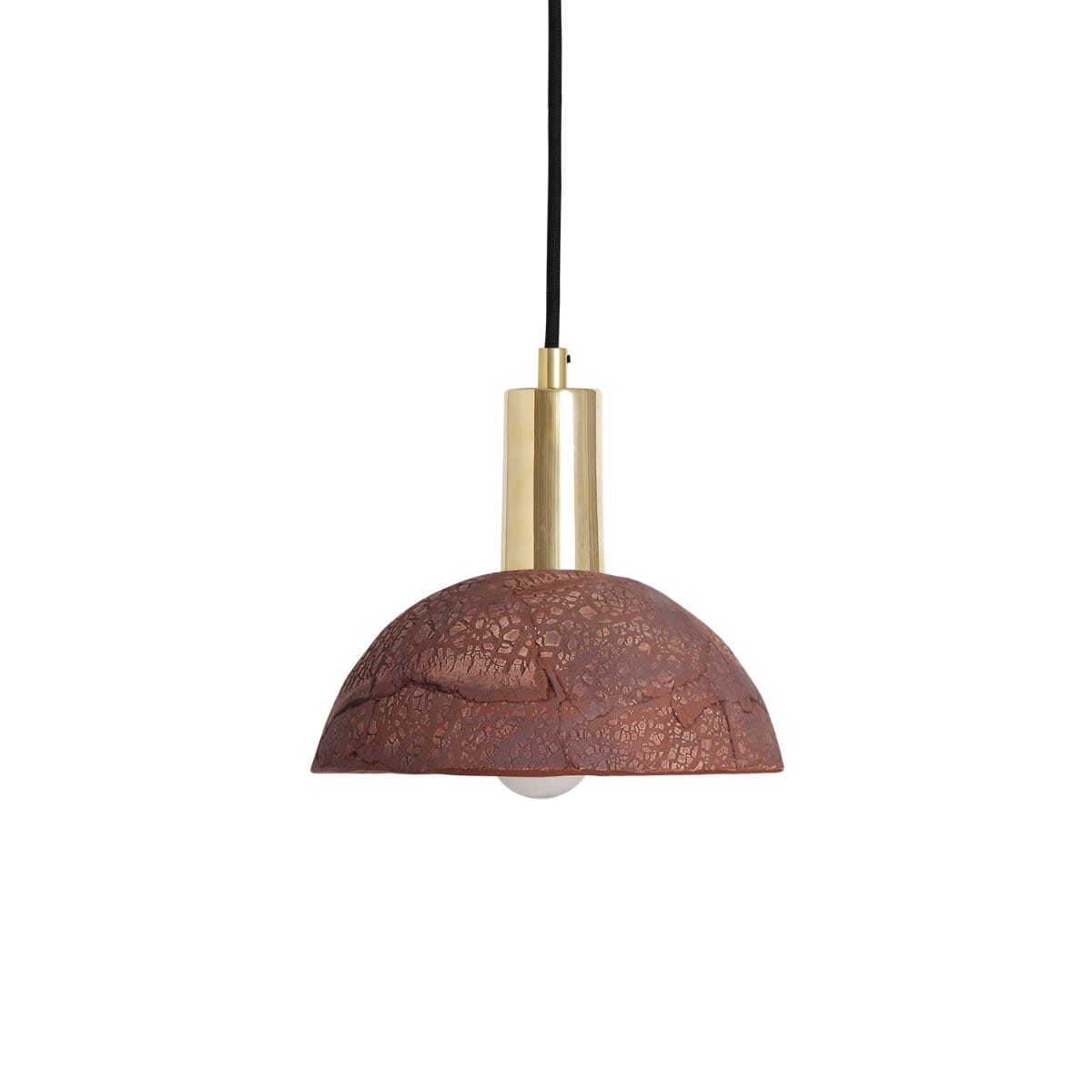 Round Ceramic Hanging Light in Red Metal, 20cm - BritishElegance
