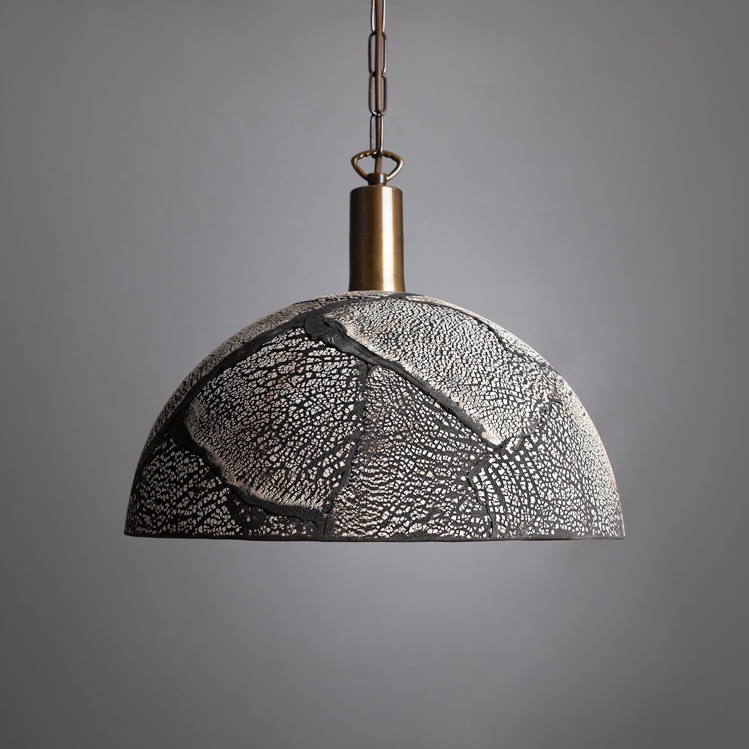 Natural Earthy Ceramic Dome Ceiling Light, 37cm - BritishElegance