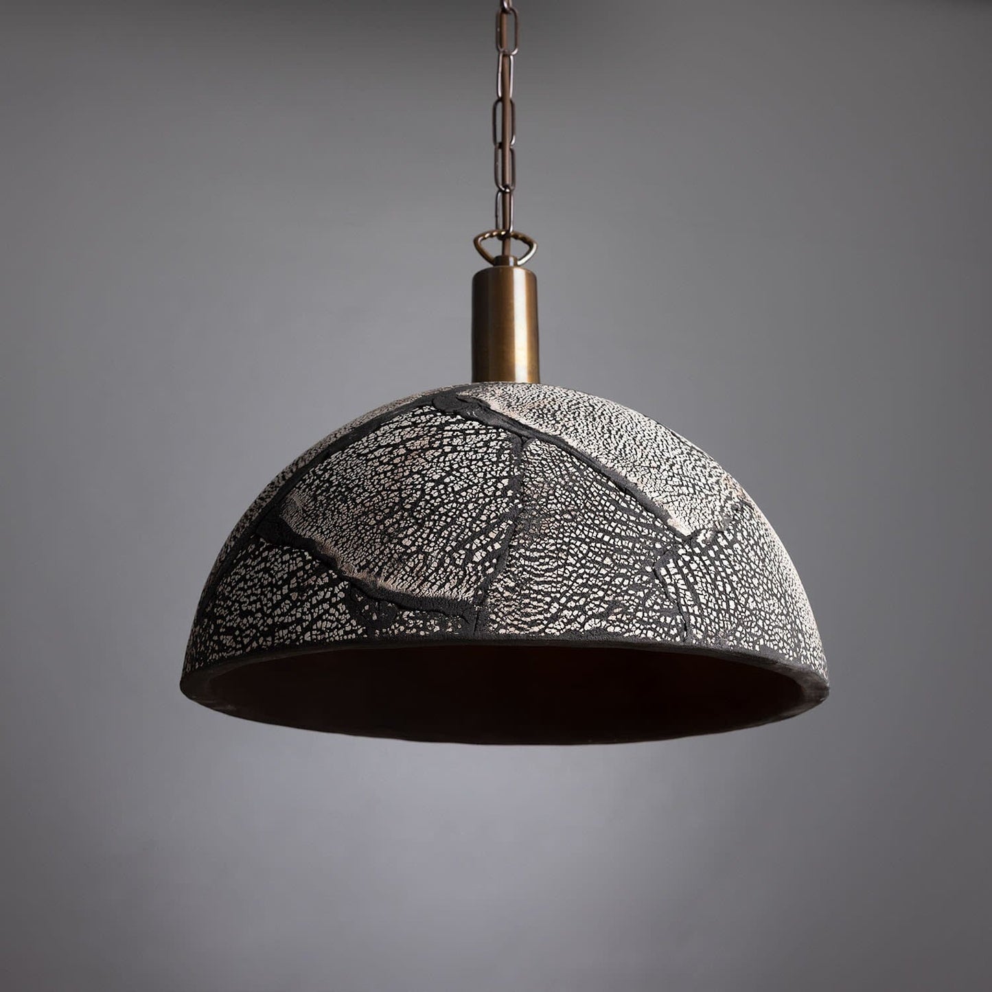 Natural Earthy Ceramic Dome Ceiling Light, 37cm